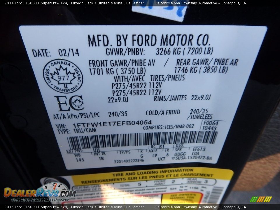 2014 Ford F150 XLT SuperCrew 4x4 Tuxedo Black / Limited Marina Blue Leather Photo #23