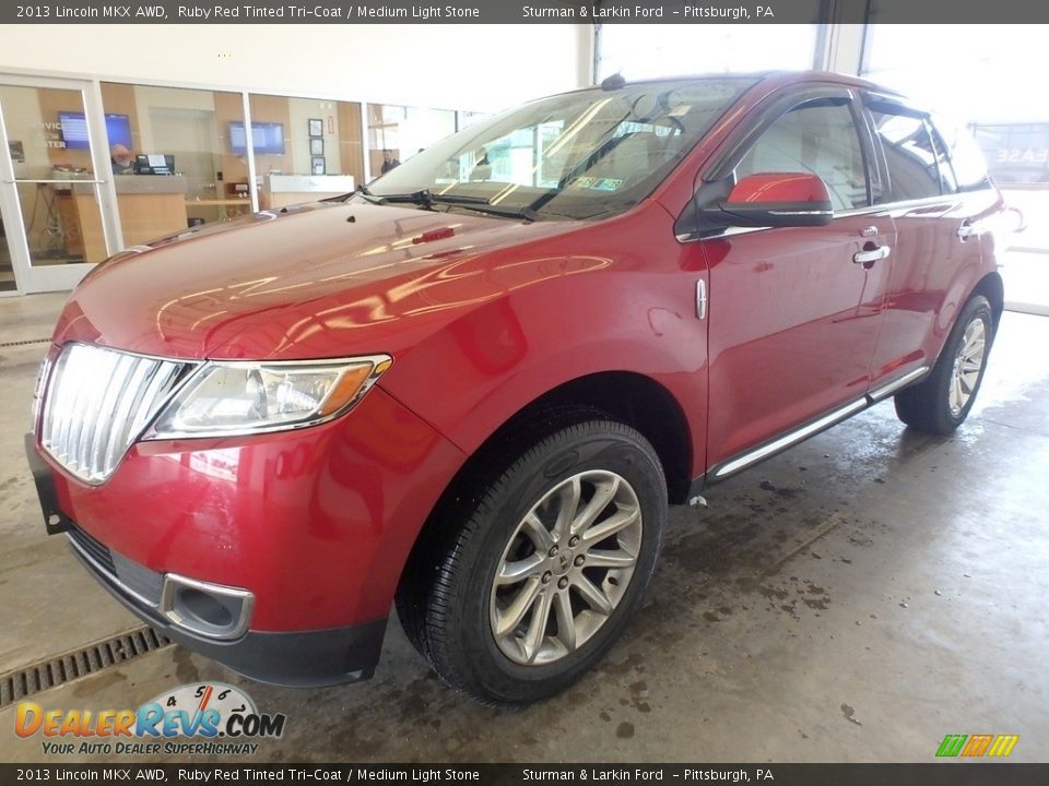 2013 Lincoln MKX AWD Ruby Red Tinted Tri-Coat / Medium Light Stone Photo #5