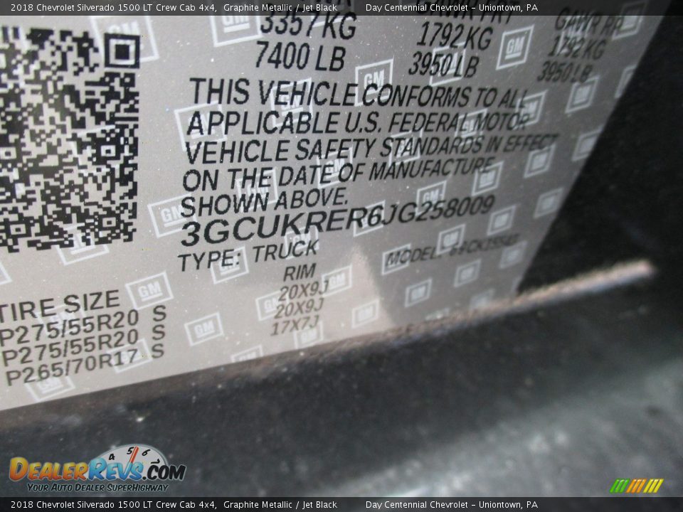 2018 Chevrolet Silverado 1500 LT Crew Cab 4x4 Graphite Metallic / Jet Black Photo #20