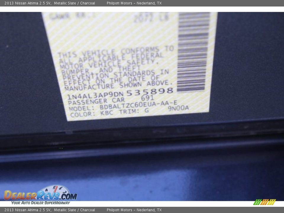 2013 Nissan Altima 2.5 SV Metallic Slate / Charcoal Photo #34