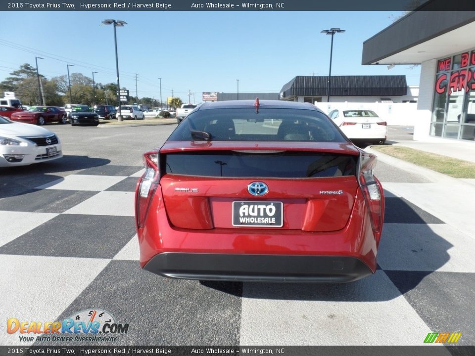 2016 Toyota Prius Two Hypersonic Red / Harvest Beige Photo #4