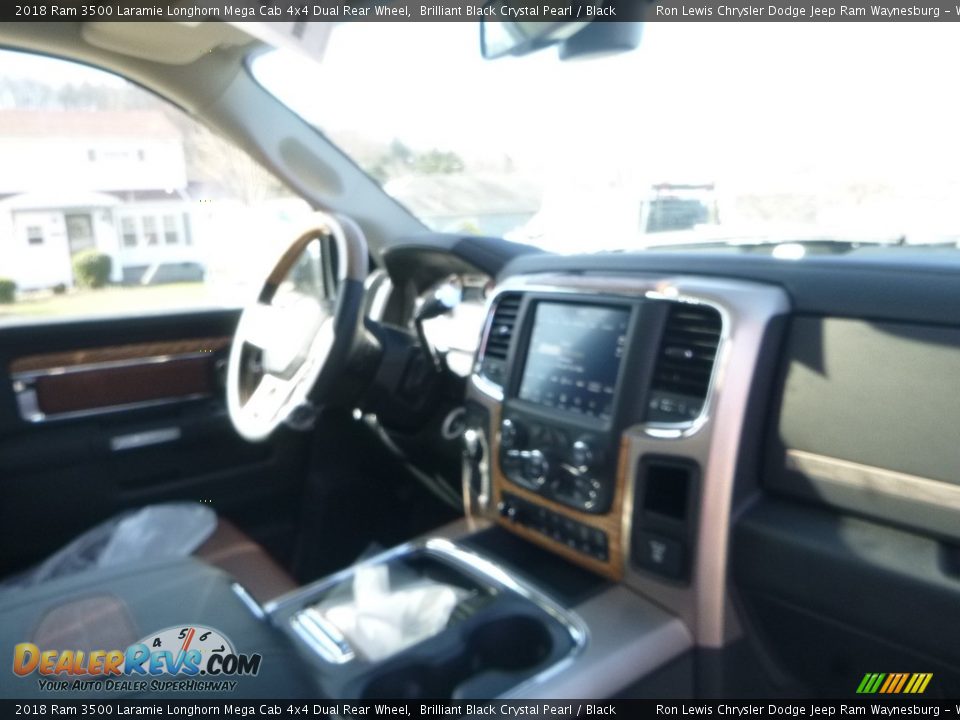 2018 Ram 3500 Laramie Longhorn Mega Cab 4x4 Dual Rear Wheel Brilliant Black Crystal Pearl / Black Photo #11
