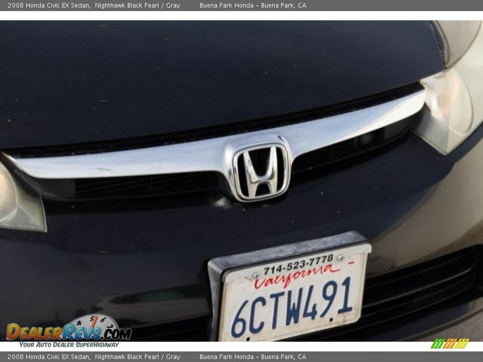 2008 Honda Civic EX Sedan Nighthawk Black Pearl / Gray Photo #8