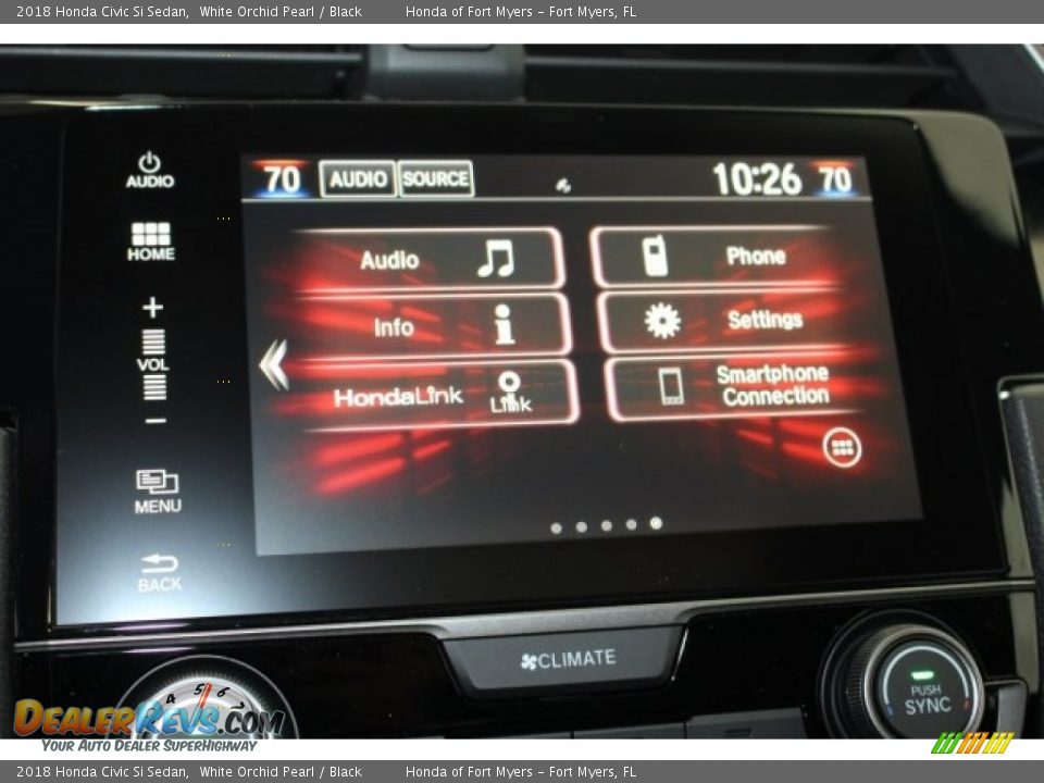2018 Honda Civic Si Sedan White Orchid Pearl / Black Photo #24