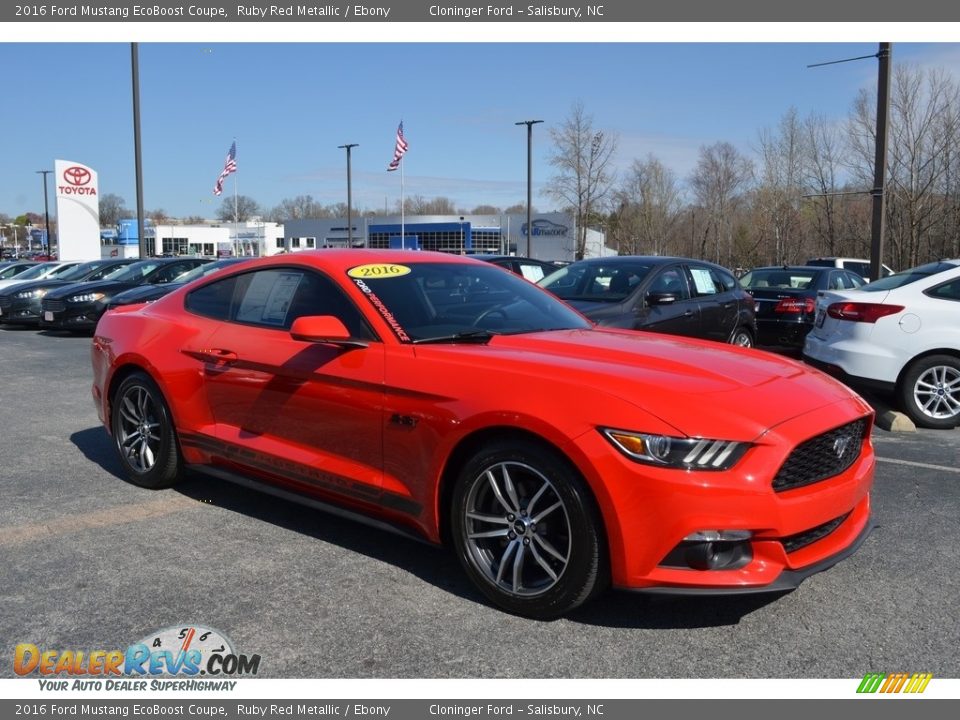 2016 Ford Mustang EcoBoost Coupe Ruby Red Metallic / Ebony Photo #1