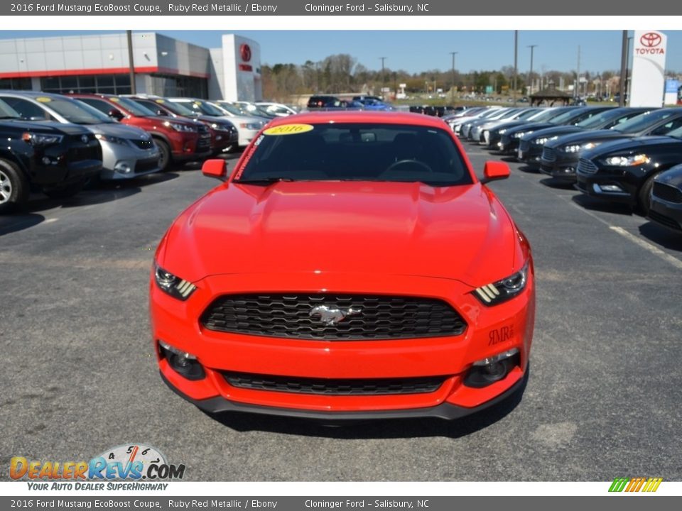 2016 Ford Mustang EcoBoost Coupe Ruby Red Metallic / Ebony Photo #22
