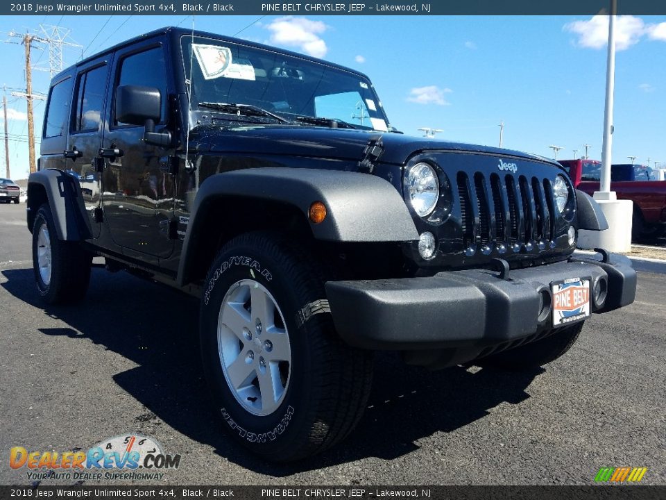 2018 Jeep Wrangler Unlimited Sport 4x4 Black / Black Photo #1