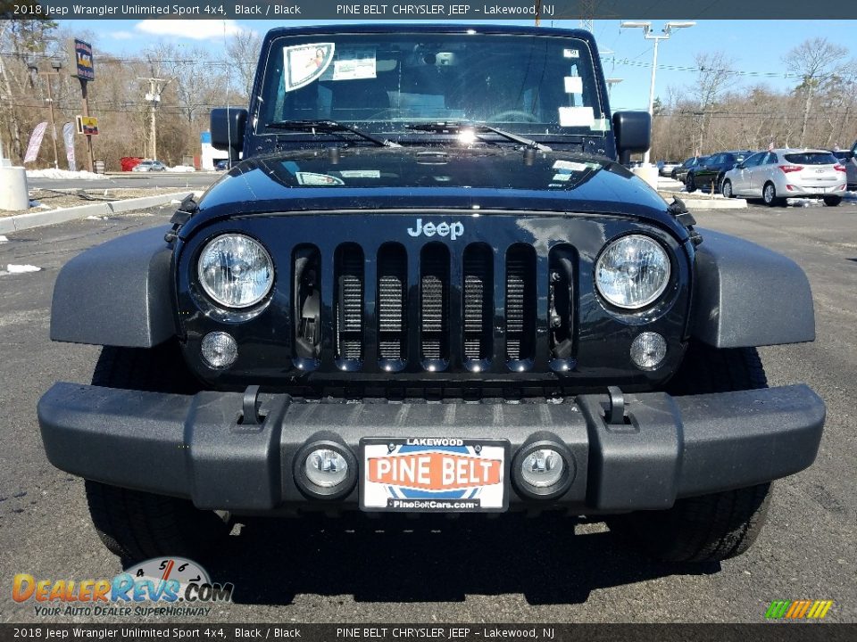 2018 Jeep Wrangler Unlimited Sport 4x4 Black / Black Photo #2