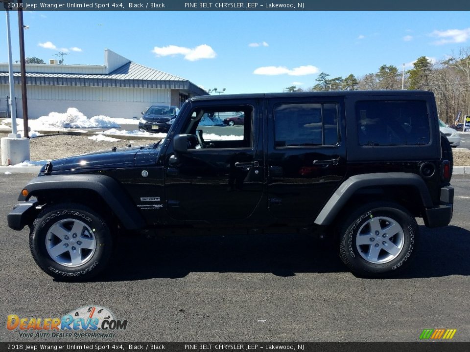 2018 Jeep Wrangler Unlimited Sport 4x4 Black / Black Photo #3