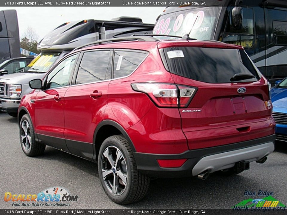 2018 Ford Escape SEL 4WD Ruby Red / Medium Light Stone Photo #3
