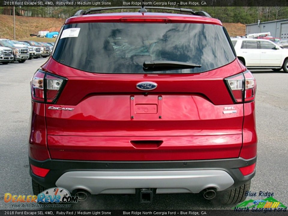 2018 Ford Escape SEL 4WD Ruby Red / Medium Light Stone Photo #4