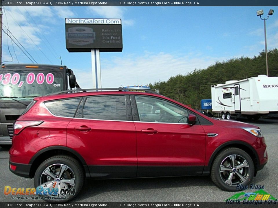 2018 Ford Escape SEL 4WD Ruby Red / Medium Light Stone Photo #6
