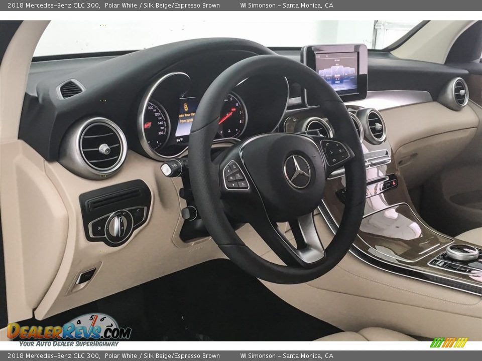 2018 Mercedes-Benz GLC 300 Polar White / Silk Beige/Espresso Brown Photo #5