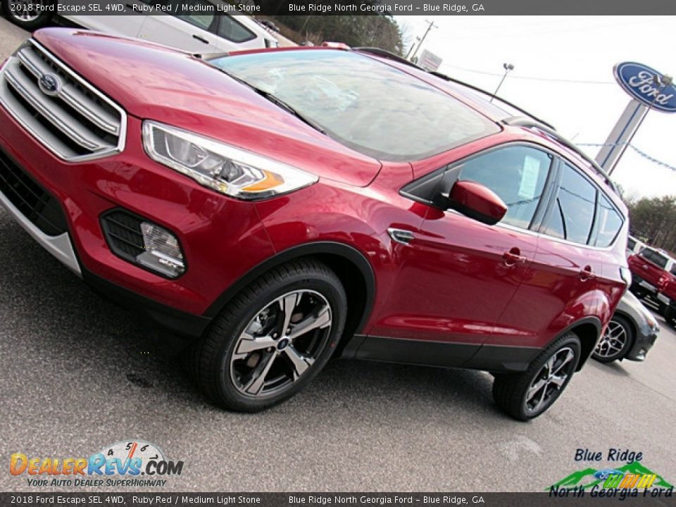 2018 Ford Escape SEL 4WD Ruby Red / Medium Light Stone Photo #31