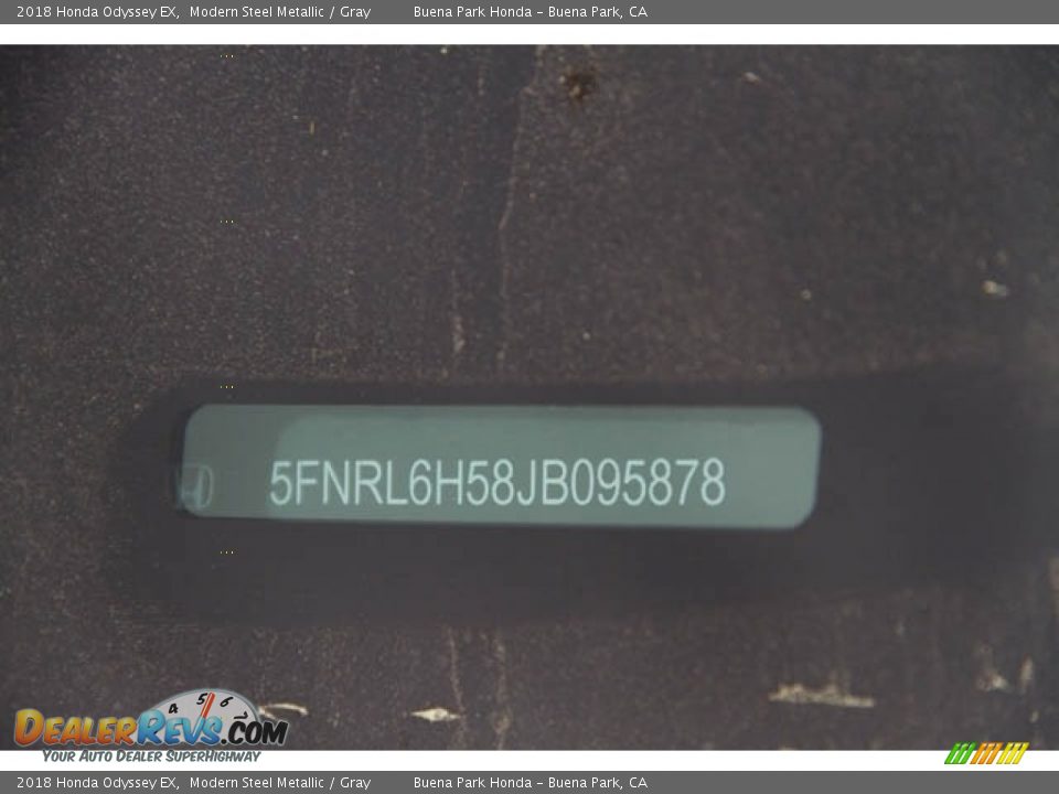 2018 Honda Odyssey EX Modern Steel Metallic / Gray Photo #20