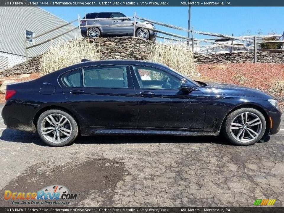 2018 BMW 7 Series 740e iPerformance xDrive Sedan Carbon Black Metallic / Ivory White/Black Photo #2