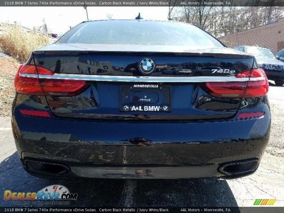 2018 BMW 7 Series 740e iPerformance xDrive Sedan Carbon Black Metallic / Ivory White/Black Photo #3