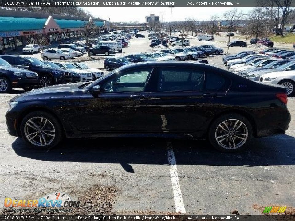 2018 BMW 7 Series 740e iPerformance xDrive Sedan Carbon Black Metallic / Ivory White/Black Photo #4