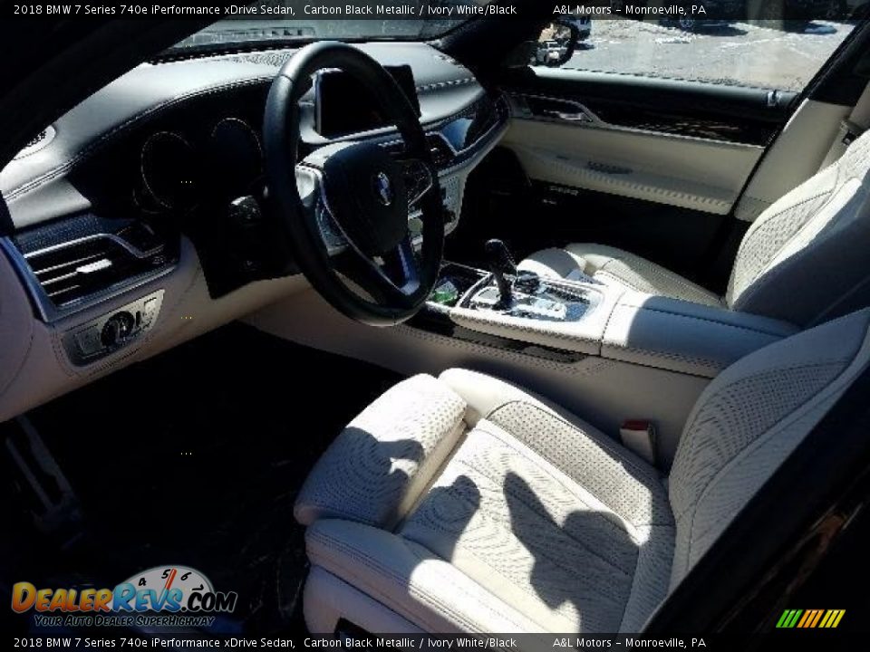 2018 BMW 7 Series 740e iPerformance xDrive Sedan Carbon Black Metallic / Ivory White/Black Photo #7