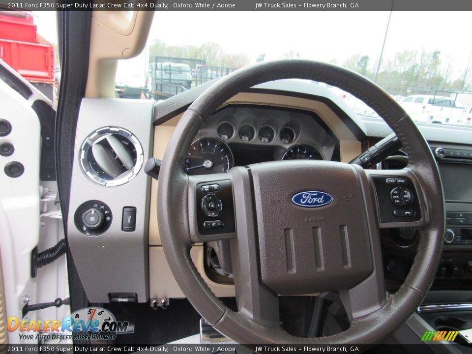 2011 Ford F350 Super Duty Lariat Crew Cab 4x4 Dually Oxford White / Adobe Photo #19