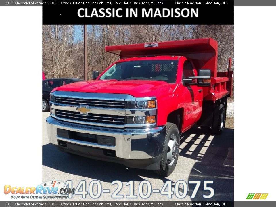 2017 Chevrolet Silverado 3500HD Work Truck Regular Cab 4x4 Red Hot / Dark Ash/Jet Black Photo #1