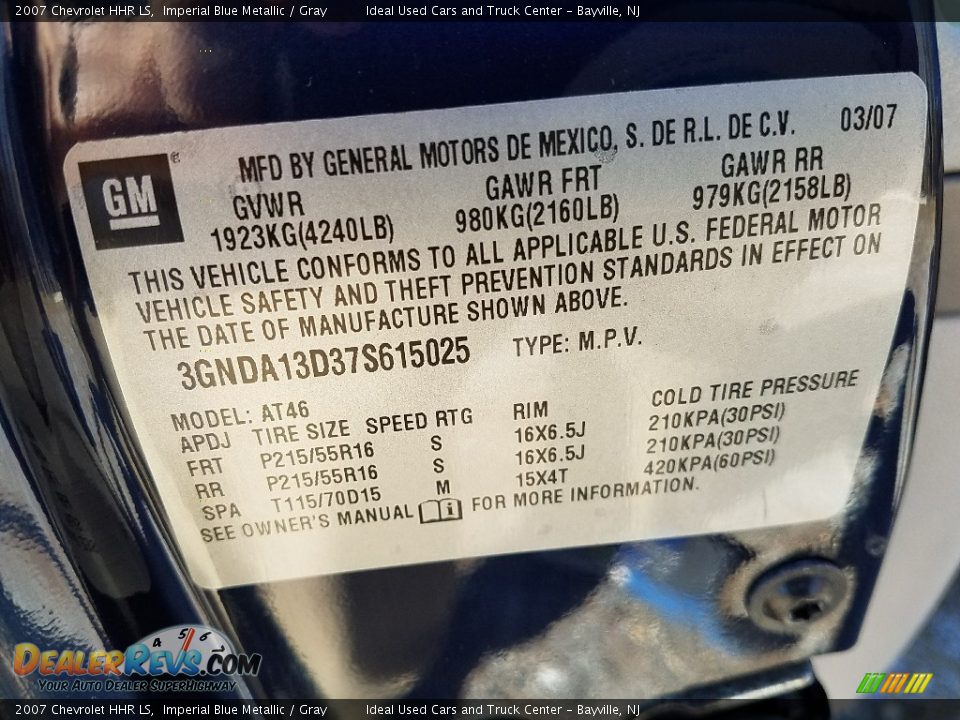 2007 Chevrolet HHR LS Imperial Blue Metallic / Gray Photo #18