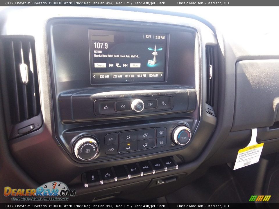 2017 Chevrolet Silverado 3500HD Work Truck Regular Cab 4x4 Red Hot / Dark Ash/Jet Black Photo #9