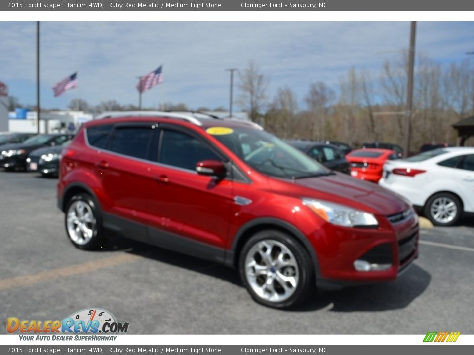 2015 Ford Escape Titanium 4WD Ruby Red Metallic / Medium Light Stone Photo #1