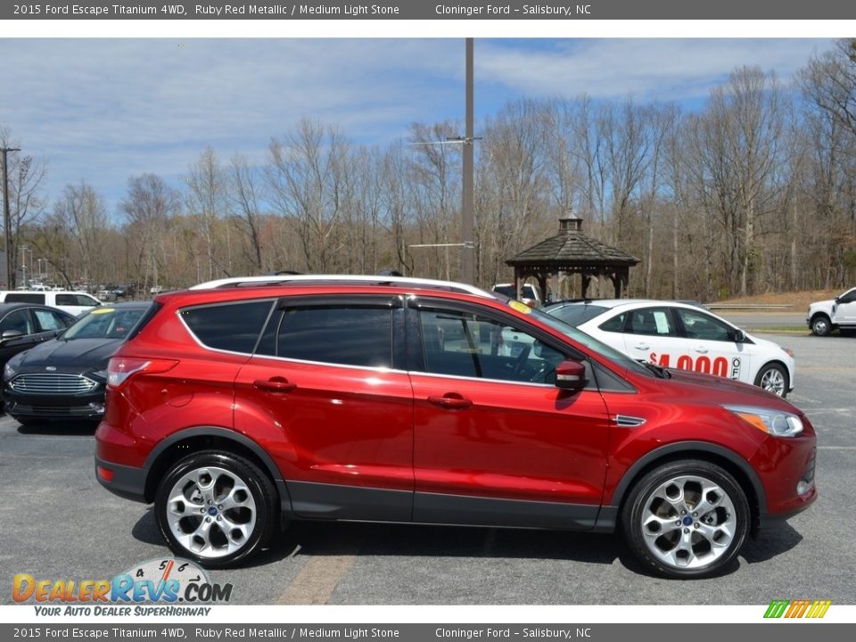 2015 Ford Escape Titanium 4WD Ruby Red Metallic / Medium Light Stone Photo #2