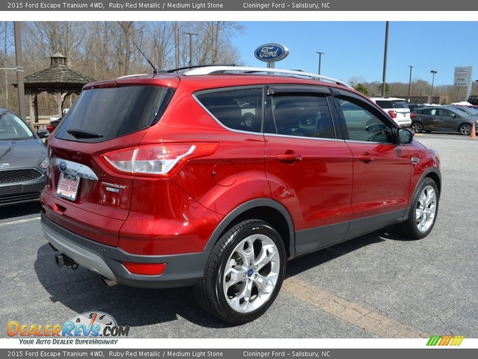 2015 Ford Escape Titanium 4WD Ruby Red Metallic / Medium Light Stone Photo #3