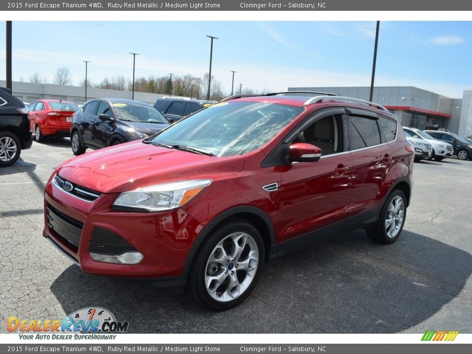 2015 Ford Escape Titanium 4WD Ruby Red Metallic / Medium Light Stone Photo #6