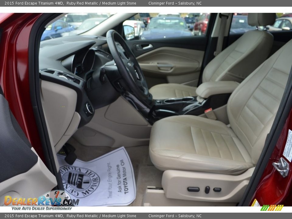 2015 Ford Escape Titanium 4WD Ruby Red Metallic / Medium Light Stone Photo #9