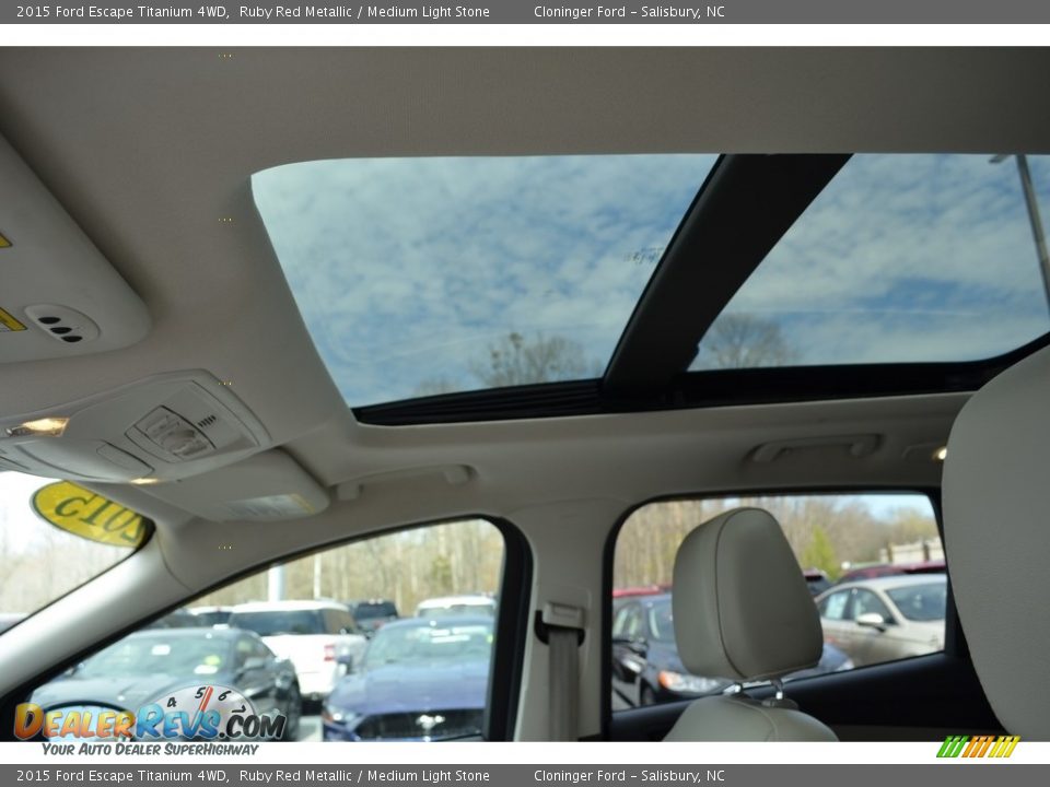 2015 Ford Escape Titanium 4WD Ruby Red Metallic / Medium Light Stone Photo #10