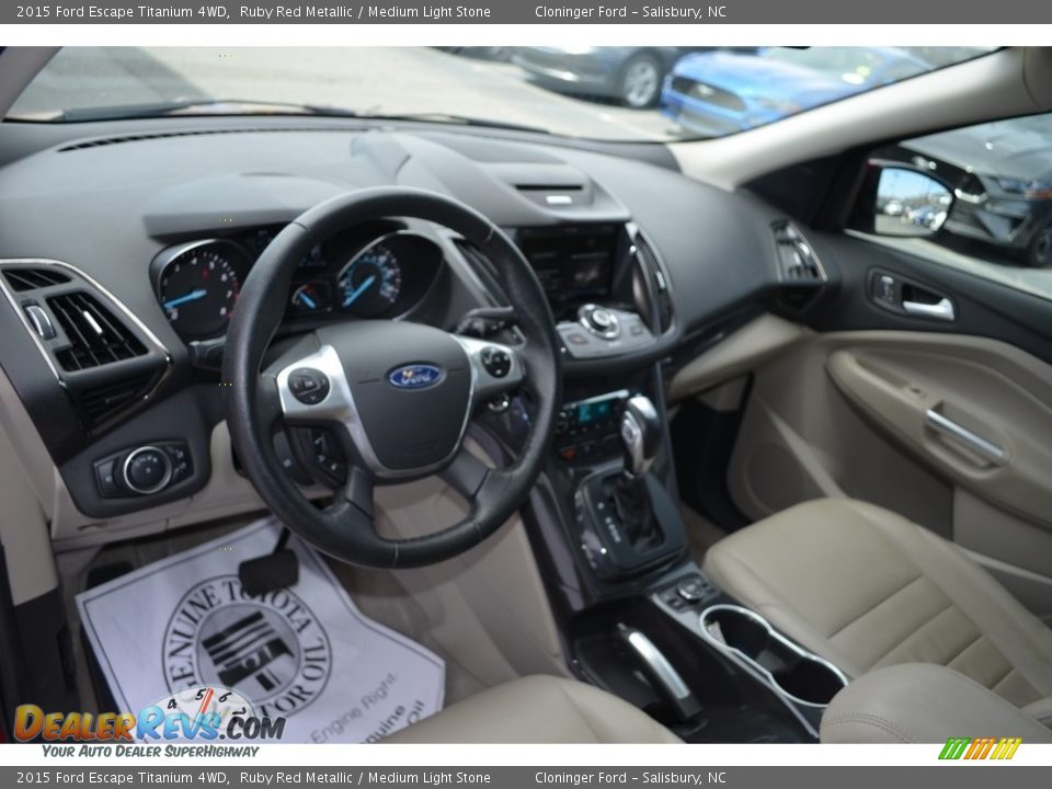 2015 Ford Escape Titanium 4WD Ruby Red Metallic / Medium Light Stone Photo #11