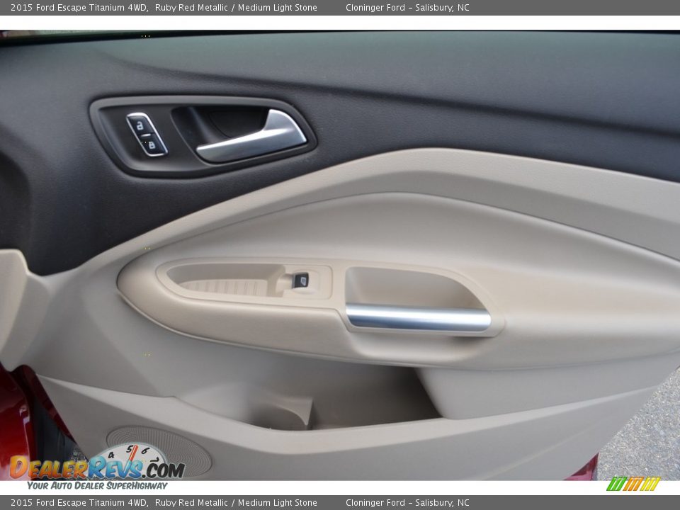 2015 Ford Escape Titanium 4WD Ruby Red Metallic / Medium Light Stone Photo #16