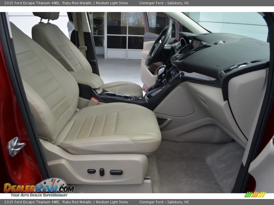 2015 Ford Escape Titanium 4WD Ruby Red Metallic / Medium Light Stone Photo #17