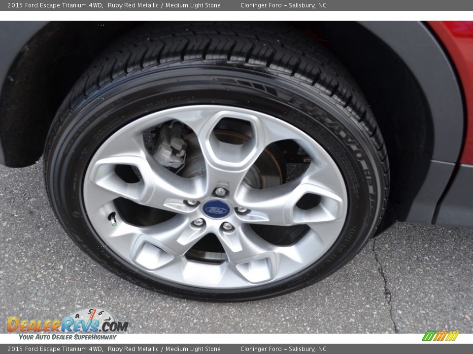 2015 Ford Escape Titanium 4WD Ruby Red Metallic / Medium Light Stone Photo #18