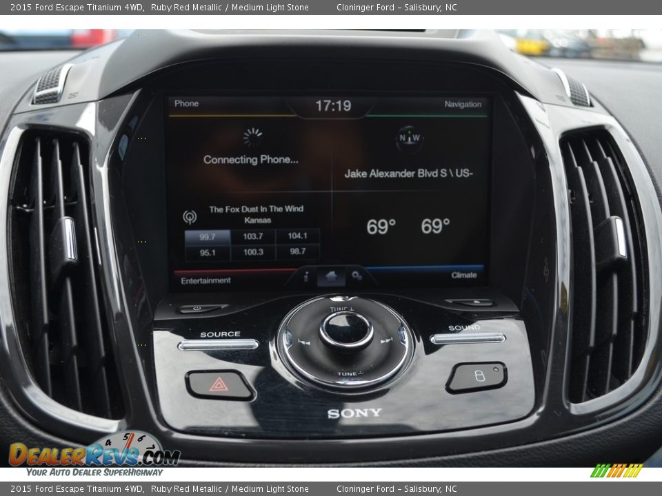 2015 Ford Escape Titanium 4WD Ruby Red Metallic / Medium Light Stone Photo #19