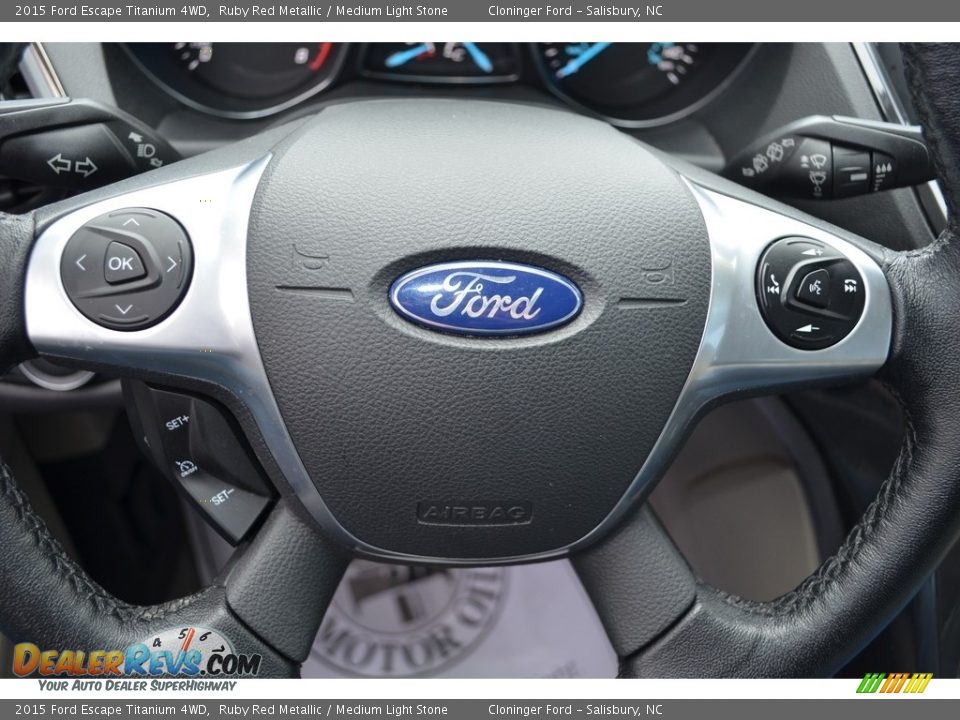 2015 Ford Escape Titanium 4WD Ruby Red Metallic / Medium Light Stone Photo #26