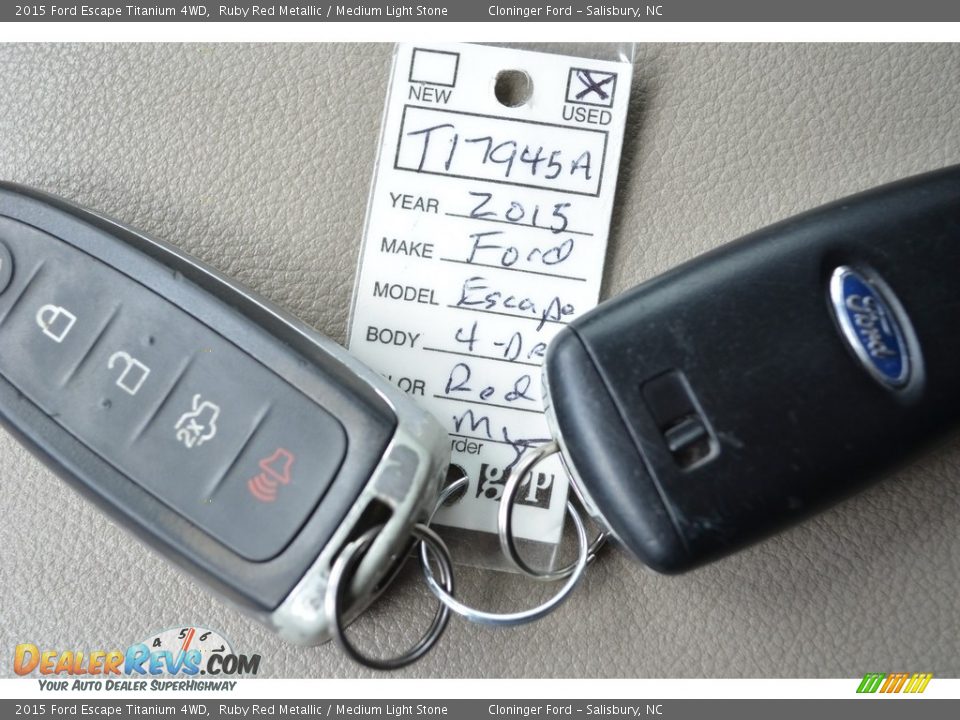 2015 Ford Escape Titanium 4WD Ruby Red Metallic / Medium Light Stone Photo #32