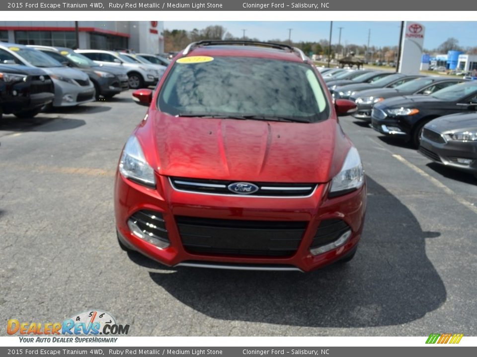 2015 Ford Escape Titanium 4WD Ruby Red Metallic / Medium Light Stone Photo #33