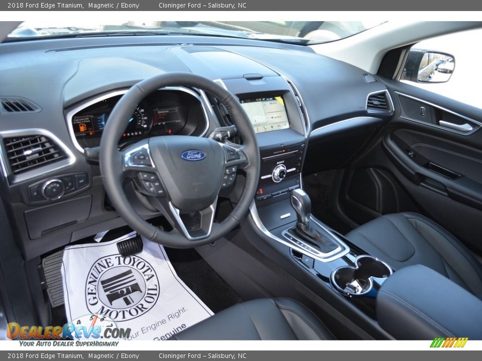 Ebony Interior - 2018 Ford Edge Titanium Photo #7