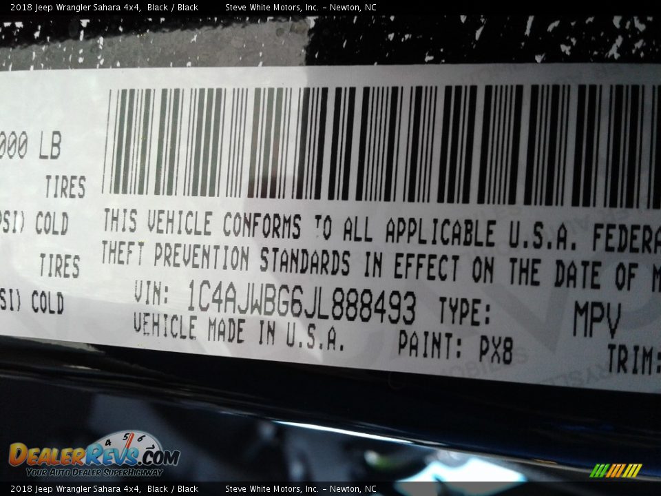 2018 Jeep Wrangler Sahara 4x4 Black / Black Photo #27