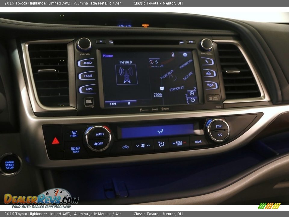 2016 Toyota Highlander Limited AWD Alumina Jade Metallic / Ash Photo #10