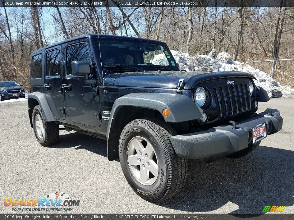 2016 Jeep Wrangler Unlimited Sport 4x4 Black / Black Photo #1