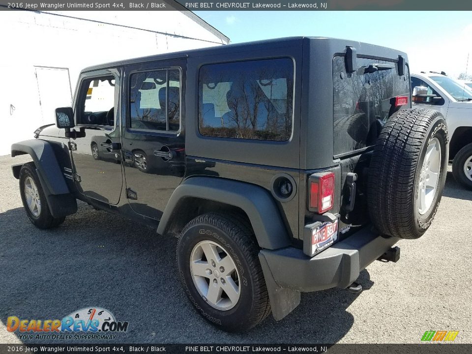 2016 Jeep Wrangler Unlimited Sport 4x4 Black / Black Photo #2