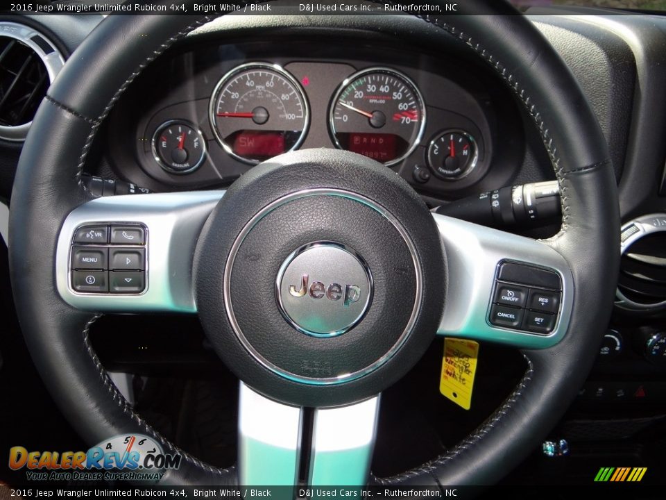2016 Jeep Wrangler Unlimited Rubicon 4x4 Bright White / Black Photo #34