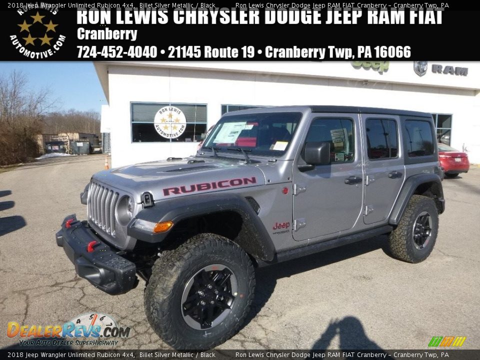 2018 Jeep Wrangler Unlimited Rubicon 4x4 Billet Silver Metallic / Black Photo #1