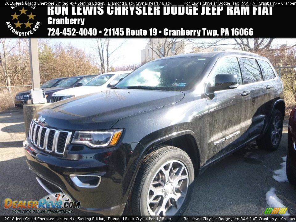 2018 Jeep Grand Cherokee Limited 4x4 Sterling Edition Diamond Black Crystal Pearl / Black Photo #1