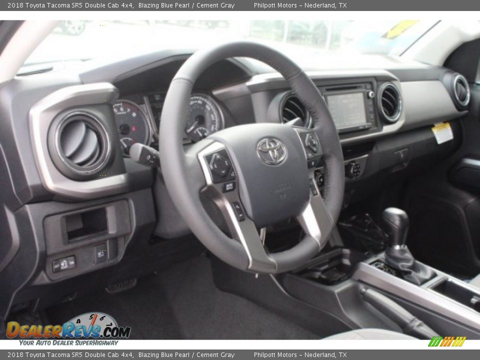 2018 Toyota Tacoma SR5 Double Cab 4x4 Blazing Blue Pearl / Cement Gray Photo #12